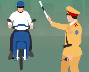 Hình cảnh sát giao thông làm nhiệm vụ