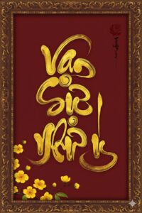 Tải 20+ bộ sưu tập vạn sự như ý thư pháp vector chuẩn (AI, EPS, SVG, PNG) in túi vải 4 Vạn sự như ý đẹp